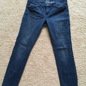 Denim with stretch, braided detail